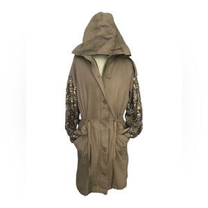 NWT Anthropologie Joie Tadita Embellished-Sleeve Coat Size Women's M